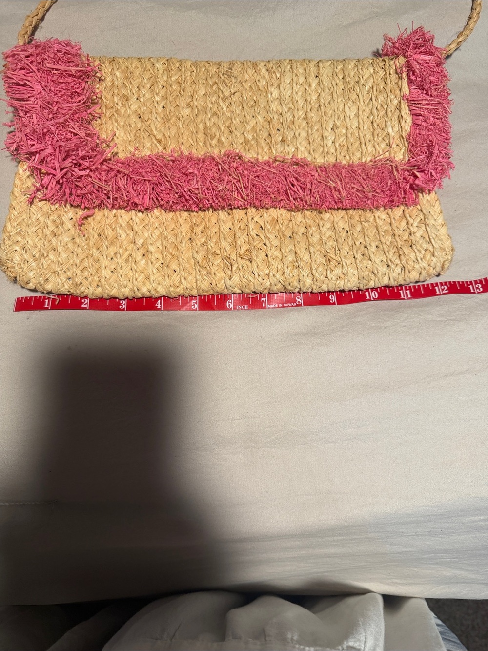 Bujibaja Pink and Tan Shoulder Bag with Furry Trim - Picture 6 of 8